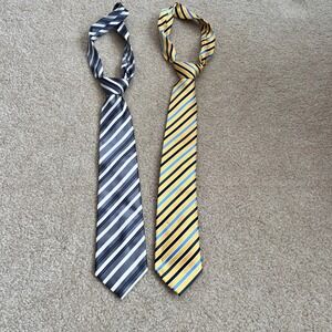 Leonardo, NY Striped Neckties Lot of 2 Business Casual Dress Career Fashion‎
